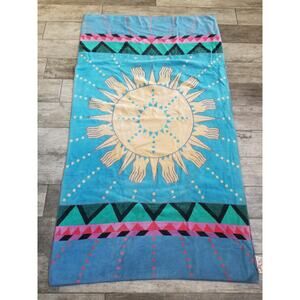 Vtg Royal Terri Sun Themed Beach Towel Brazil 62x36